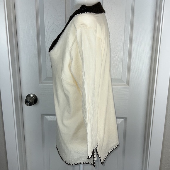 Chadwick’s Embroidered Crochet Tunic Scoop Neck Boho Resort Wear Top - Picture 5 of 14